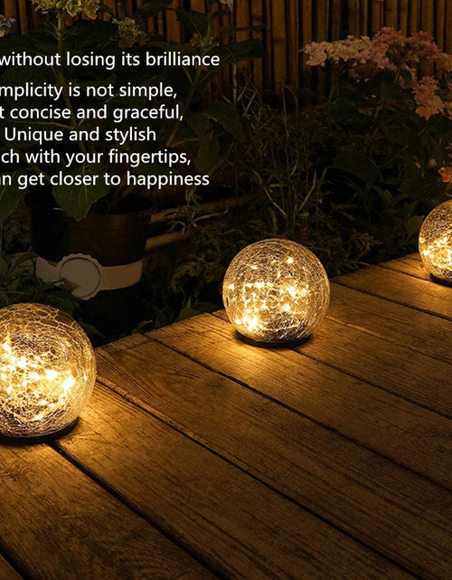 Load image into Gallery viewer, 2Pcs Solar Lights Outdoor Garden Decor Cracked Glass Ball Warm Lights
