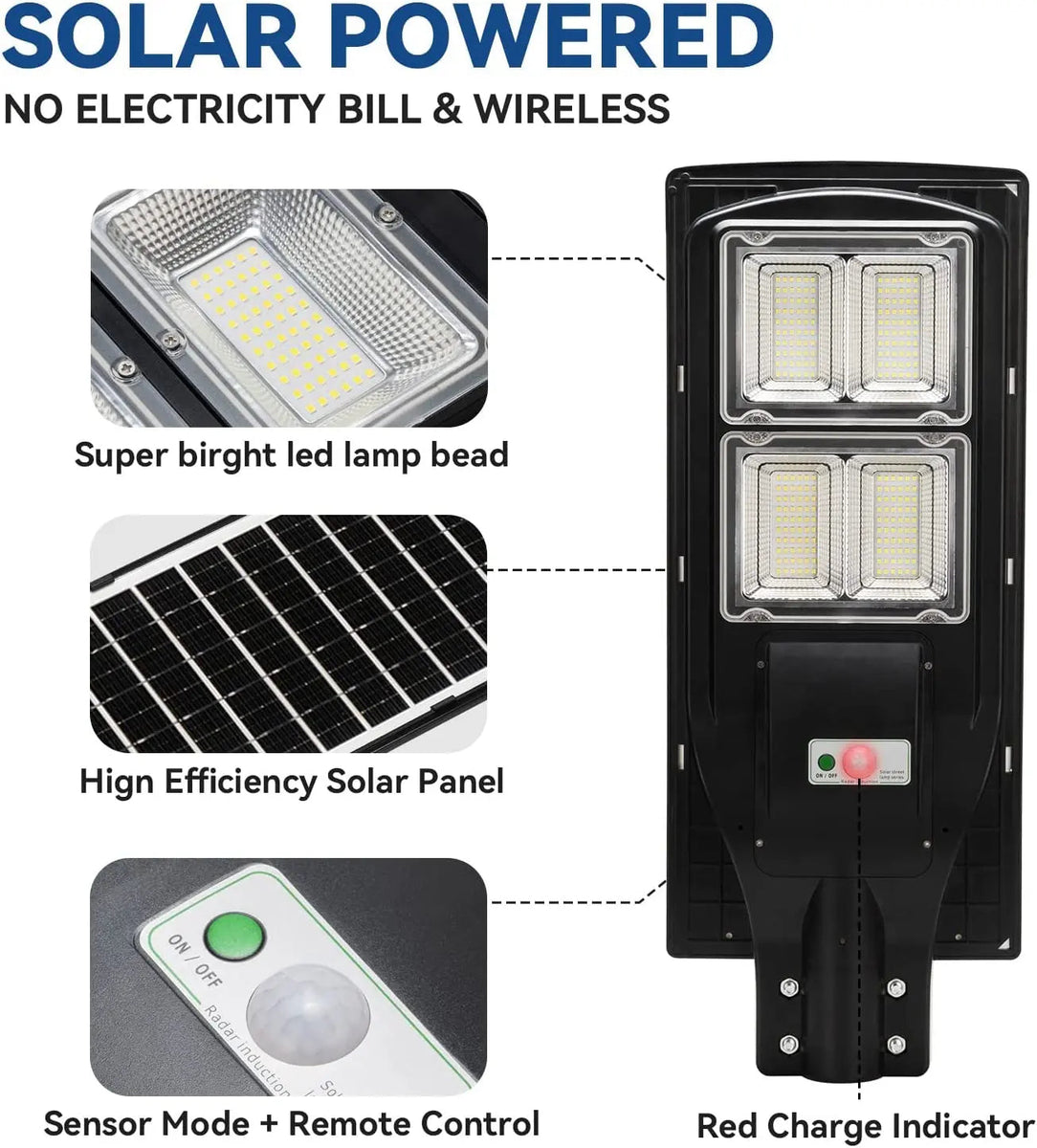 LANGY 120 W solar street lights 12000 lumens – Mymillshop.com